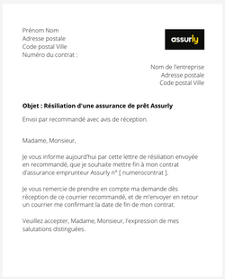 Résiliation d'une assurance de prêt Assurly